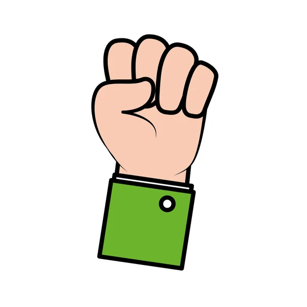 Hand raised in fist vector illustration — Stock Vector