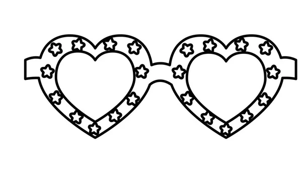 Brýle ve tvaru srdce na bílém pozadí — Stockový vektor