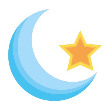 Beyaz arka planda yarım ay ve yıldız