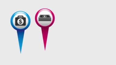 gps pins simgeleri ile para para birimi