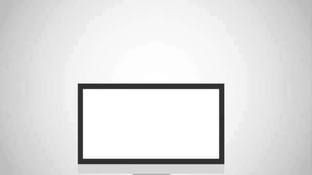 Кредитная карта ноутбука электронной коммерции иконки покупок онлайн — стоковое видео