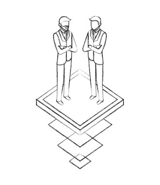 Platform karakter simgesi zarif işadamları