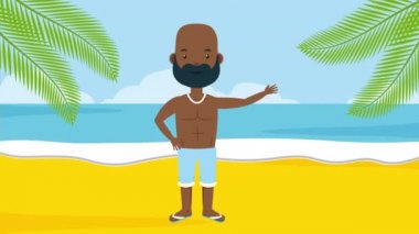 yaz zaman karakter Afro adam