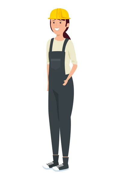 若い女性整備士の労働者のキャラクター — ストックベクタ