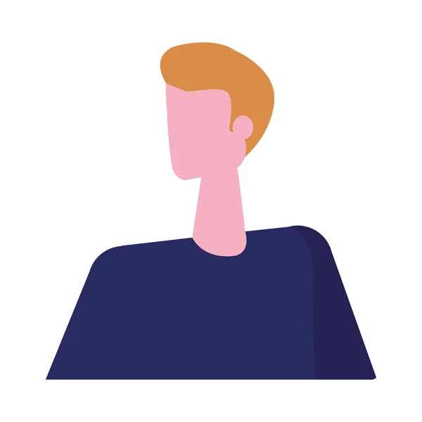 Jonge man avatar karakter pictogram — Stockvector