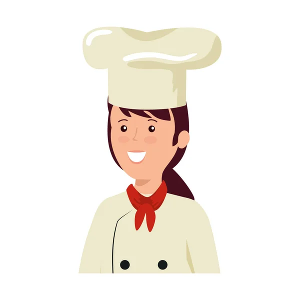 Young female chef worker character — Stock Vector