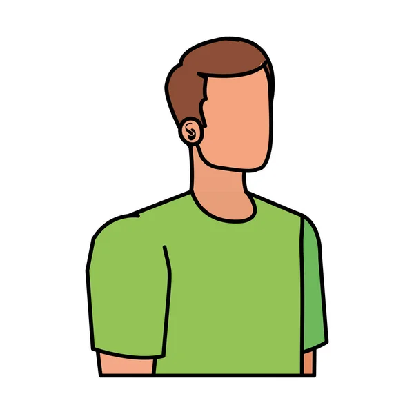 Fiatal férfi avatar karakter ikon — Stock Vector