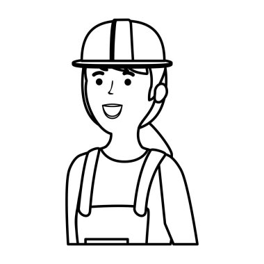 Genç kadın mekanik işçisi karakter