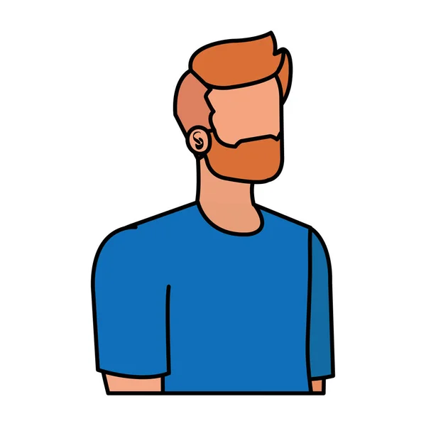 Ung man med skägg avatar karaktär — Stock vektor