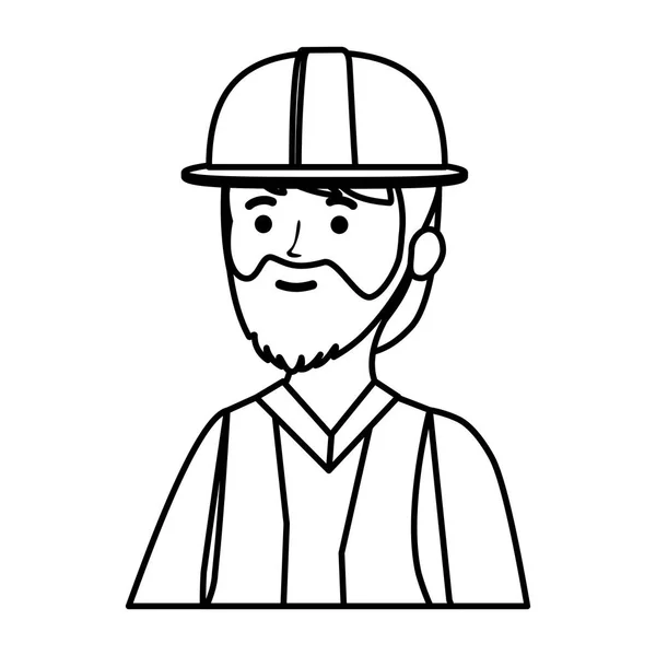 Professionele monteur werknemer avatar karakter — Stockvector