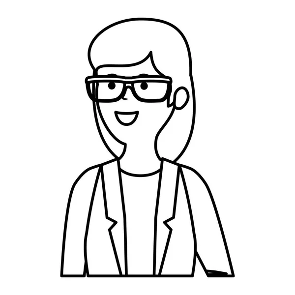 Jovem mulher profissional com óculos —  Vetores de Stock