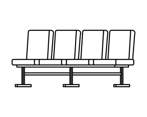 Sala de espera conjunto sillas iconos — Archivo Imágenes Vectoriales