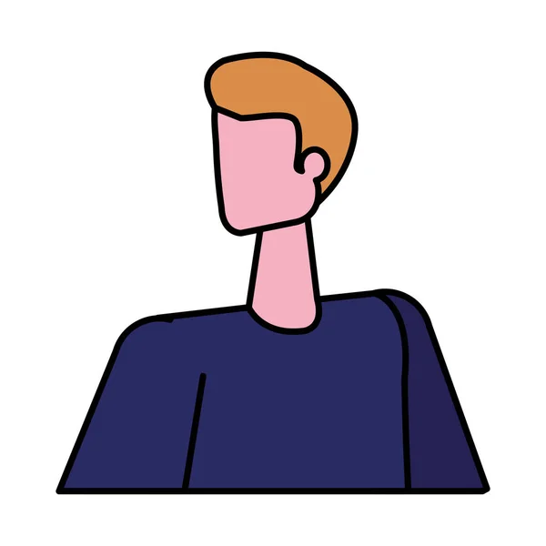 Jonge man avatar karakter pictogram — Stockvector