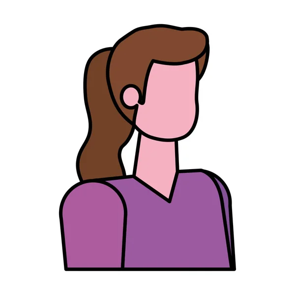 Hermosa mujer joven avatar carácter — Vector de stock