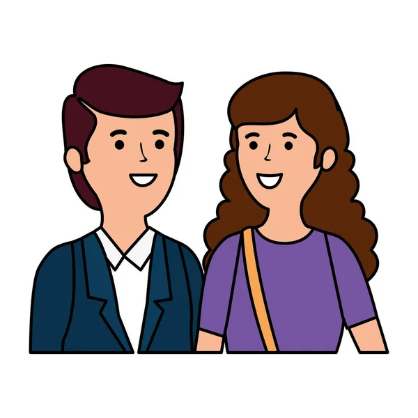 Personagens avatares elegante casal de negócios —  Vetores de Stock