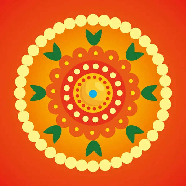 Hinduskie kwiaty z sercem dekoracji tradycji — Wektor stockowy