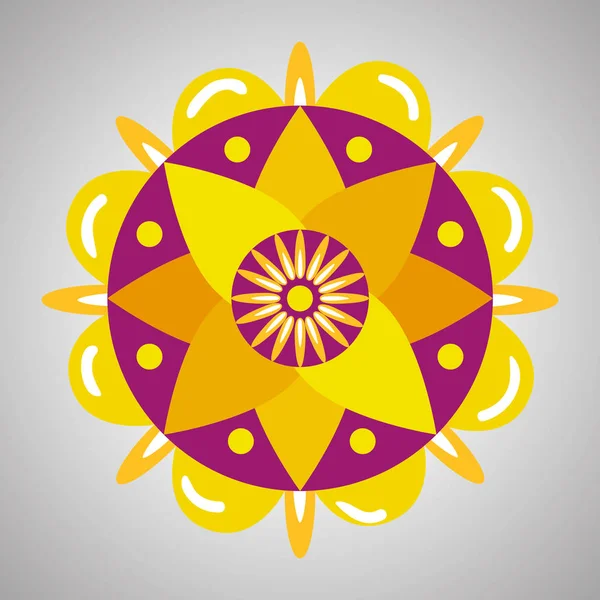 Hinduisk Tradicional blomma med kronblad design — Stock vektor