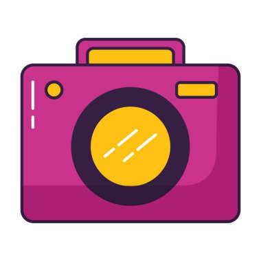 Beyaz arkaplanda fotoğraf makinesi