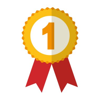 bir numaralı izole simgesi ile madalya