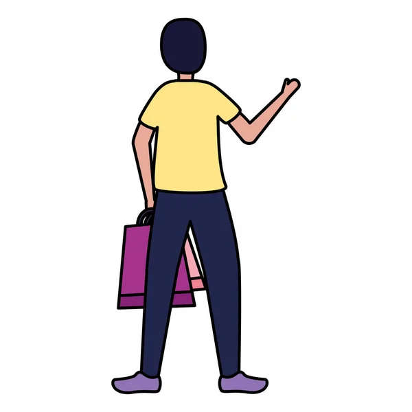 Мужчина покупатель сумки — стоковый вектор