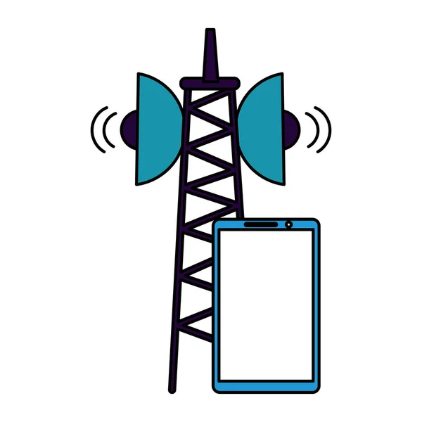 Señal de antena del dispositivo smartphone — Vector de stock
