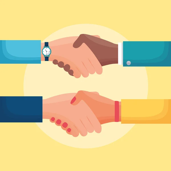 Design piatto persone business handshake — Vettoriale Stock