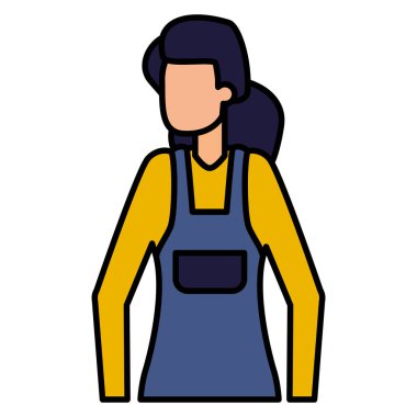 Beyaz arka planda kadın karakter kadın