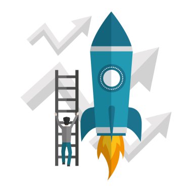 merdiventırmanma işadamı roket ok kadar