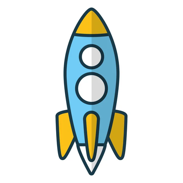 Raket lancering op witte achtergrond — Stockvector