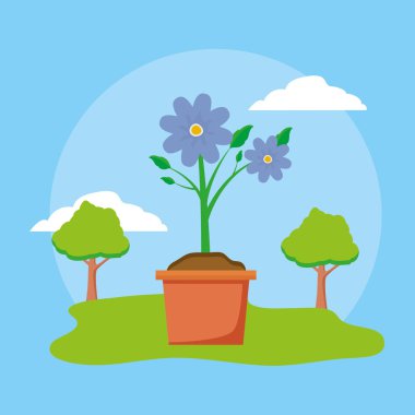 bitkiler dekorasyon düz tasarım bahçe