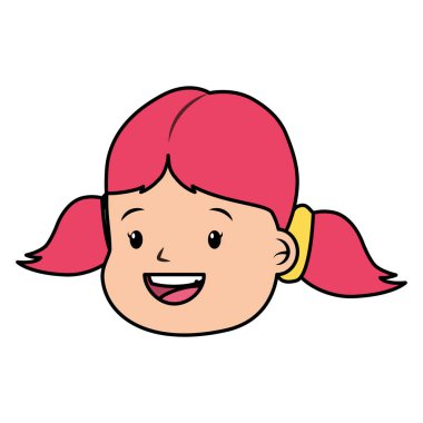 Beyaz arka planda gülümseyen kız yüz