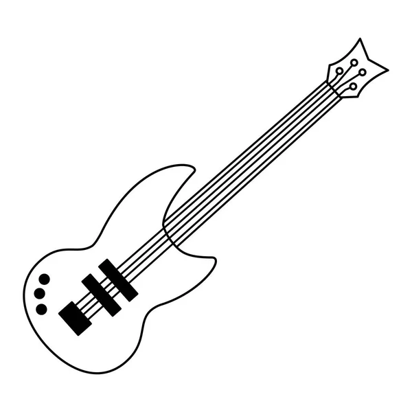 Eletric guitar music instrument on white background — Stock Vector