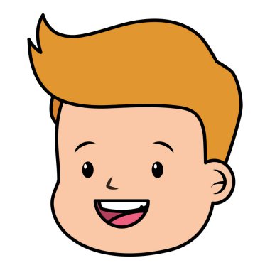 beyaz arka plan üzerinde mutlu çocuk yüz