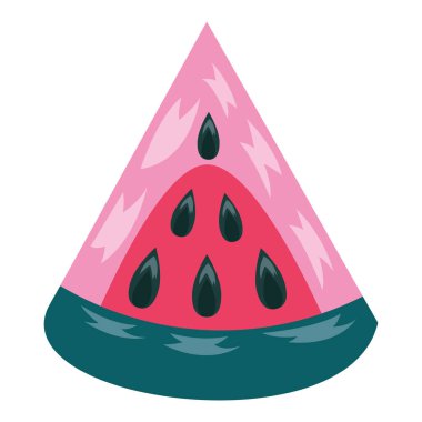 beyaz arka planda dilim karpuz tropikal meyve