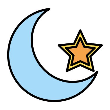 Beyaz arka planda yarım ay ve yıldız