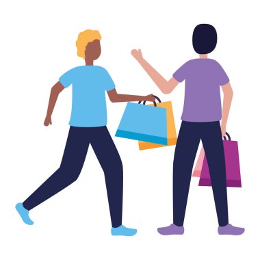 alışveriş çantaları ticaret ile iki adam