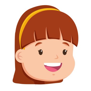 Beyaz arka planda diadem ile gülümseyen kız yüz