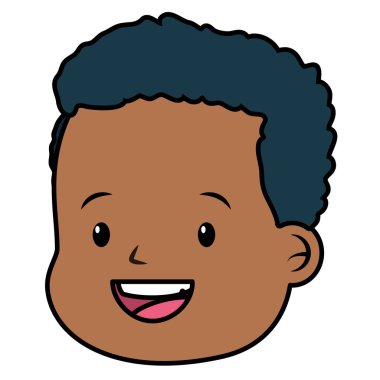 beyaz arka plan üzerinde mutlu çocuk yüz