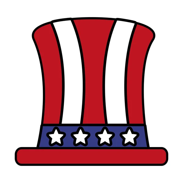 Top hat με αμερικανική σημαία — Διανυσματικό Αρχείο