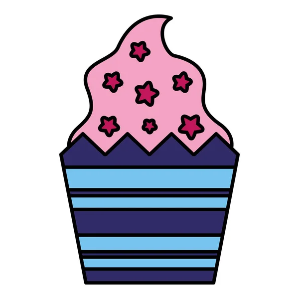 Snack cupcake sucré sur fond blanc — Image vectorielle