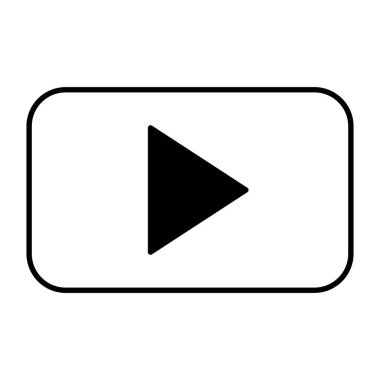 Beyaz arka planda video oynatıcı düğmesi