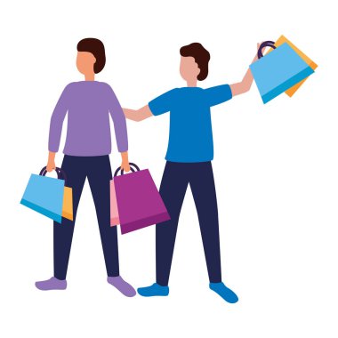 alışveriş çantaları ticaret ile iki adam