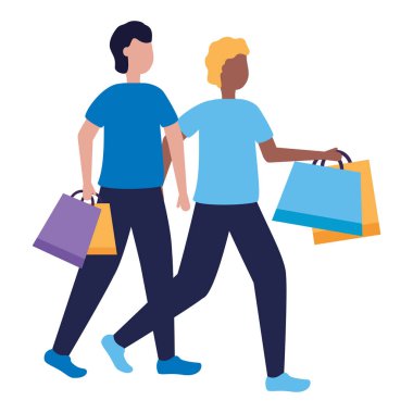 alışveriş çantaları ticaret ile iki adam