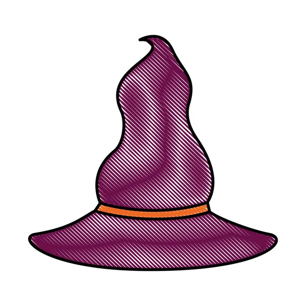 Halloween Witch hat kostuum — Stockvector