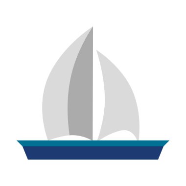 beyaz arka planda yelkenli tekne seyahat