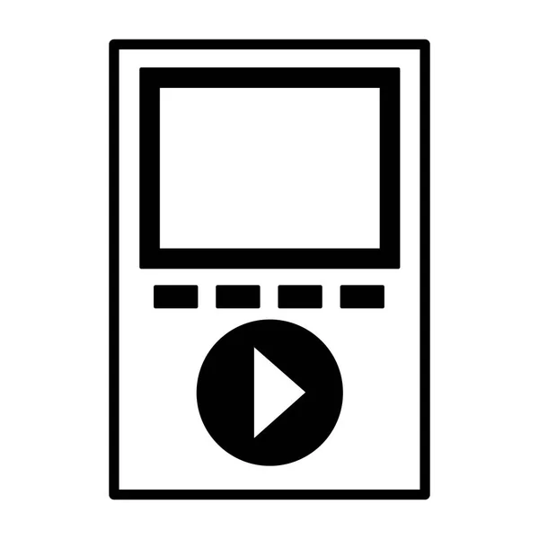 MP3-muziekapparaat op witte achtergrond — Stockvector