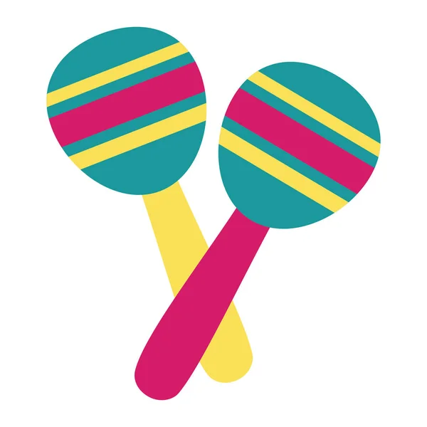 Festival de música maracas instrumento sobre fondo blanco — Vector de stock