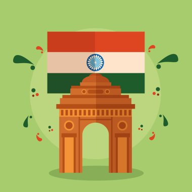 mutlu bağımsızlık gün hindistan düz tasarım