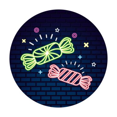 iki tatlı şekerlemeler sarıcı confetionery Neon