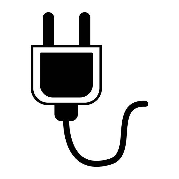 Enchufe eléctrico cable icono de energía — Vector de stock